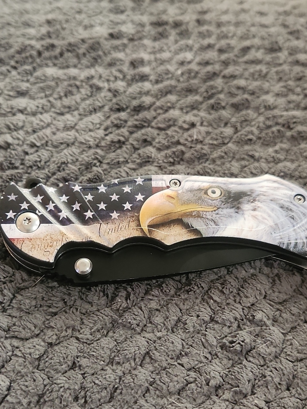 American Eagle Folding Pocket Knife - Patriotic Graphic